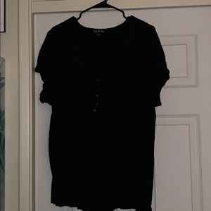 Short sleeve , black blouse